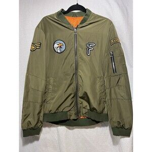 Feel & Fly Streetwear Mens Bomber Jacket Green L EUC